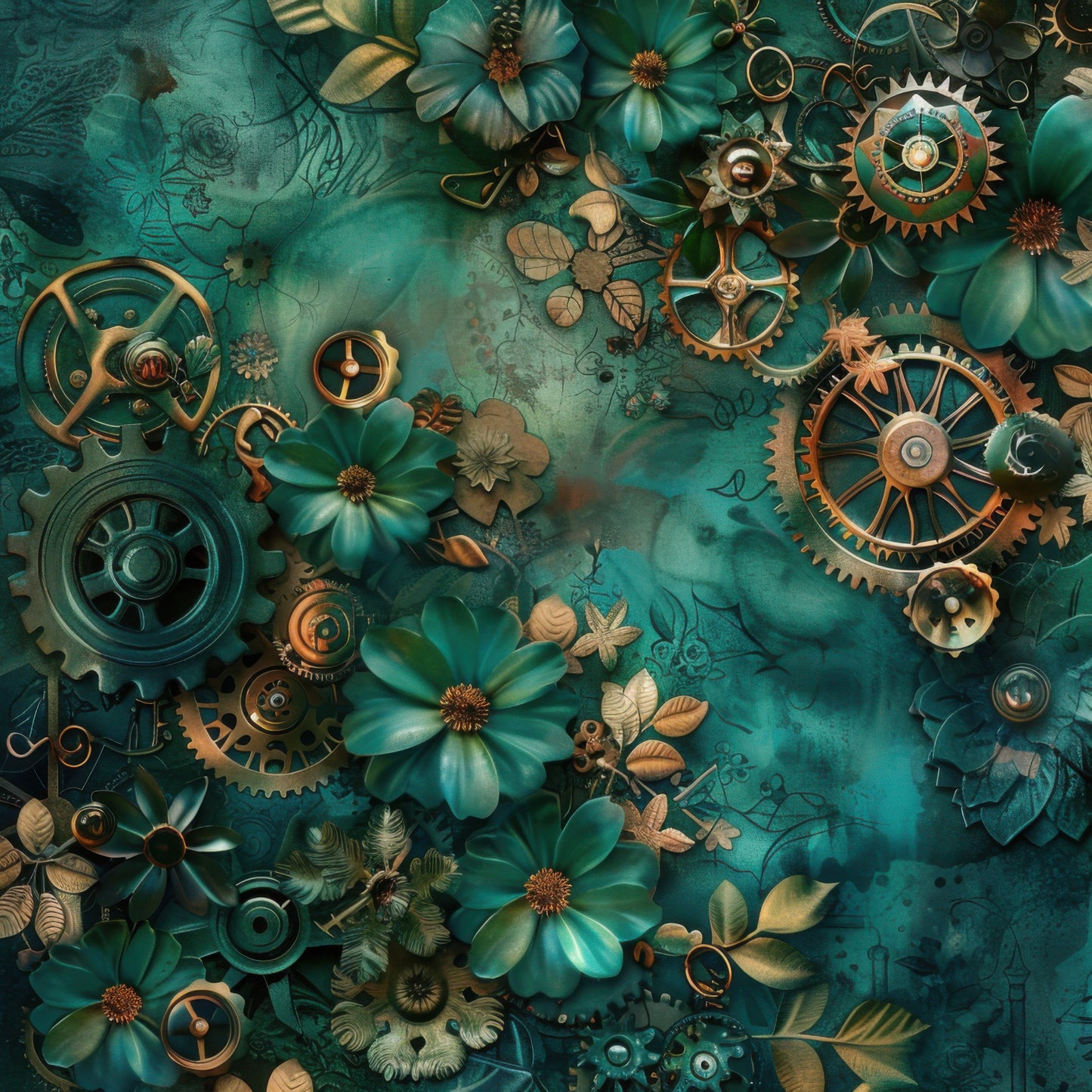 Steampunk Floral Set 1