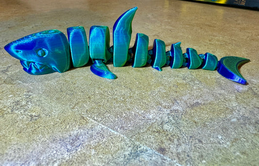 6" Flexi Shark- Tri-Color Purple-Blue-Yellow