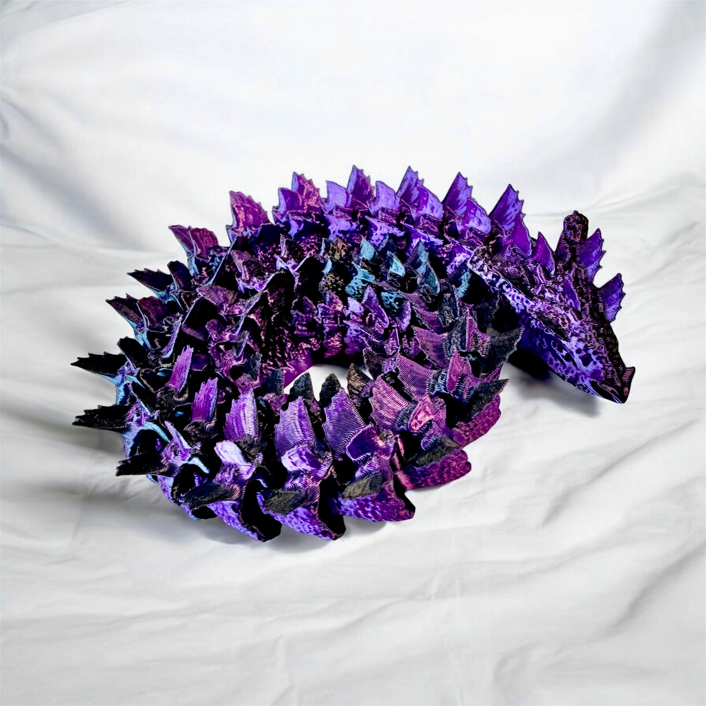 20"Aquatic Dragon - Dual Color Silk - Black and Purple